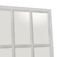 White Wood Farmhouse Rectangular Wall Mirror 48" x 22"