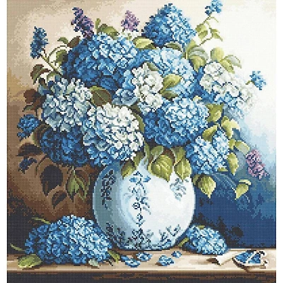 Luca-S Vase with Hydrangeas Counted Cross Stitch Kit