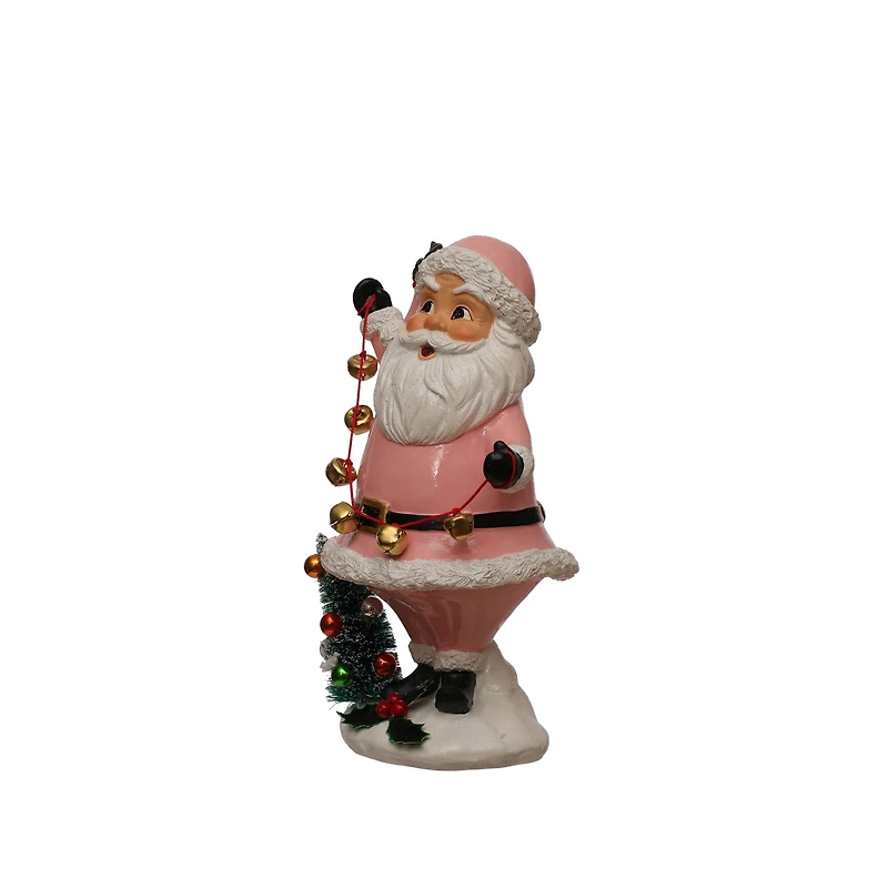 9.5" Pink Santa with Bells Tabletop Décor by Ashland®