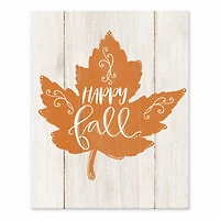 Happy Fall Orange Leaf Tabletop Canvas