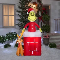 6ft. Animated Airblown® Inflatable Christmas Grinch in Chimney