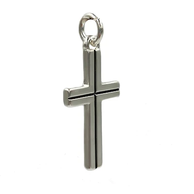 Charmalong™ Antique Silver Plated Cross Charm by Bead Landing™