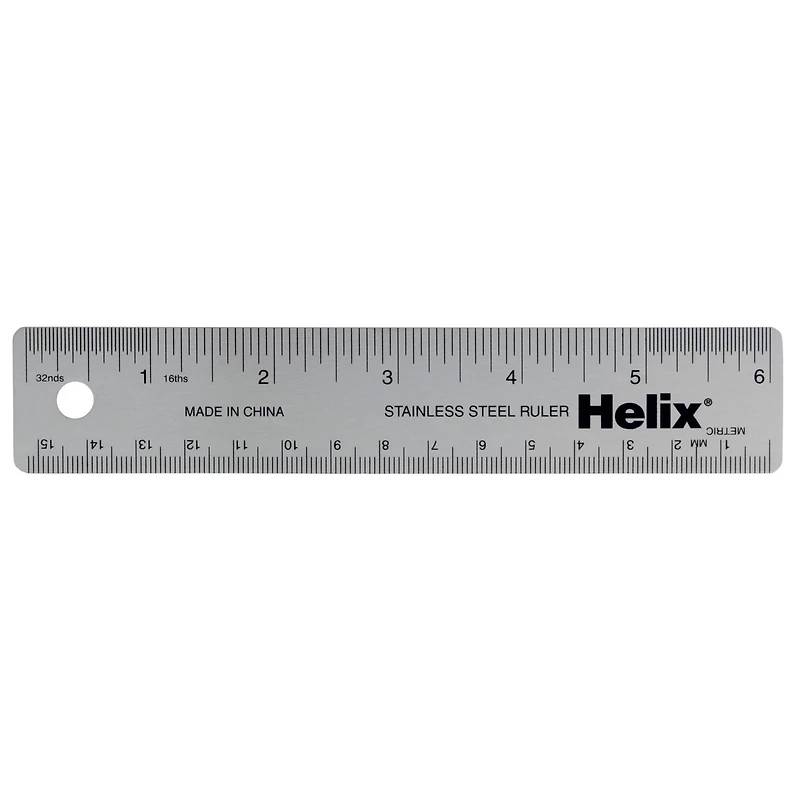 Helix® Stainless Steel Ruler, 6"