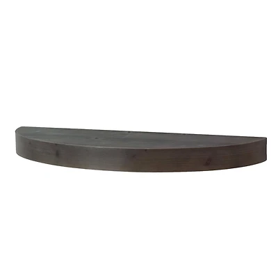 Black Round Wood Floating Wall Shelf