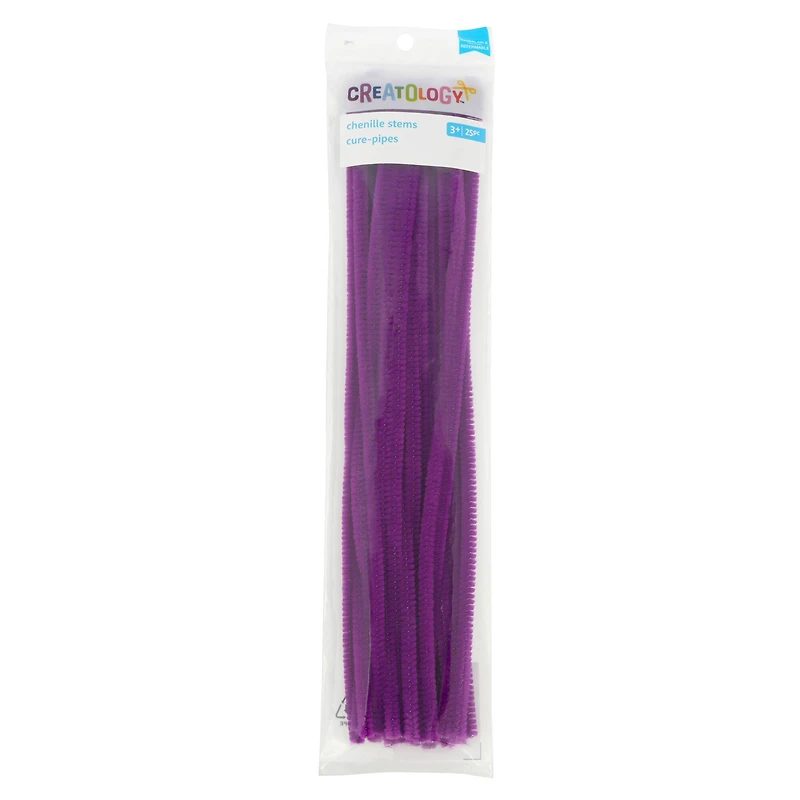 Purple Chenille Pipe Cleaners, 25ct. by Creatology™
