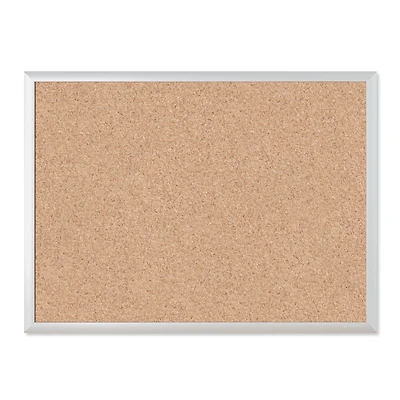 U Brands™ Silver Aluminum 24'' x 18'' Framed Cork Bulletin Board