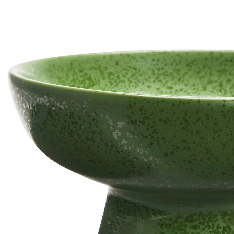 Hello Honey® Matte Green Reactive Glaze Stoneware Footed Bowl
