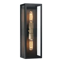 Hello Honey® Lloyd Matte Black Modern Minimalist Metal & Glass Wall Mounted Outdoor Light