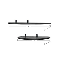 Hello Honey® Black Mango Wood Organic Shaped Floating Wall Shelf Set