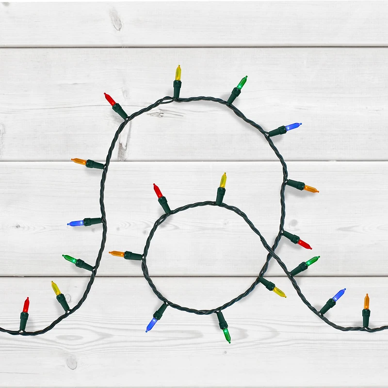 200ct. Multi-Color LED Mini Christmas Lights Set With Green Wire