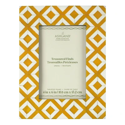 4" x 6" Yellow & White Tile Tabletop Frame, Treasured Finds by Ashland®