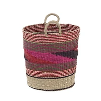 Pink Sea Grass Eclectic Storage Basket Set