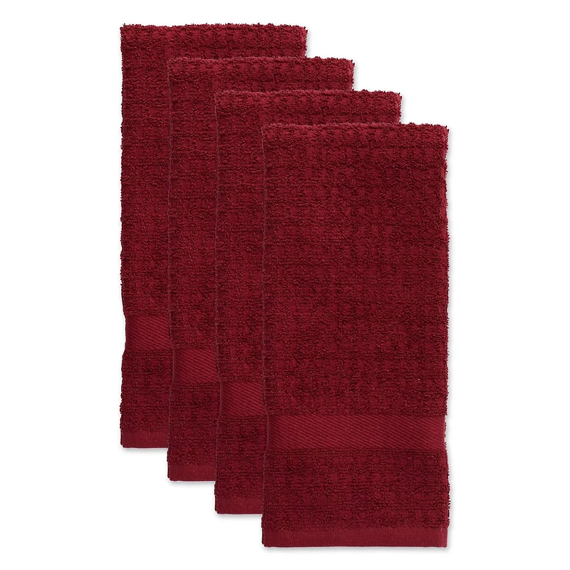 DII® Solid Wine Waffle Terry Dishtowel (Set of 4)