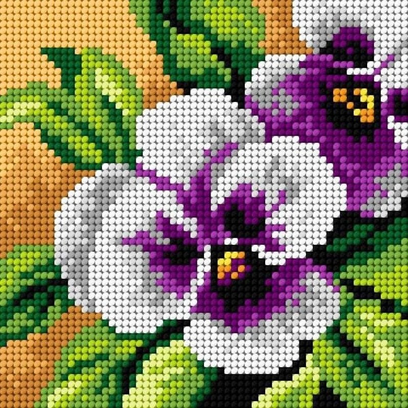 Orchidea Needlepoint Canvas For Halfstitch Without Yarn Pansy - Printed Tapestry Canvas