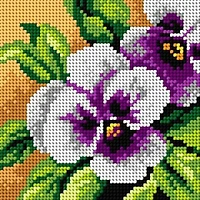 Orchidea Needlepoint Canvas For Halfstitch Without Yarn Pansy - Printed Tapestry Canvas