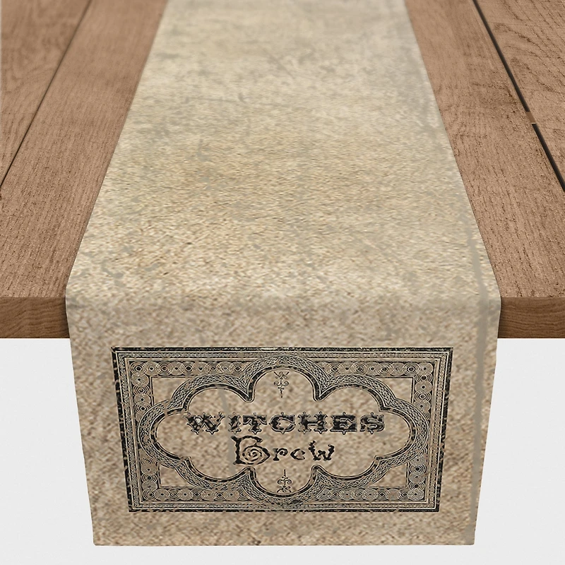 Witches Brew Label 5 16" x 90" Poly Twill Table Runner