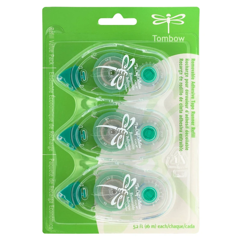 12 Packs: 3 ct. (36 total) Tombow MONO Removable Adhesive Runner Refills