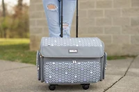 Everything Mary Purple Floral 4 Wheel Collapsible Deluxe Sewing Machine Storage Case