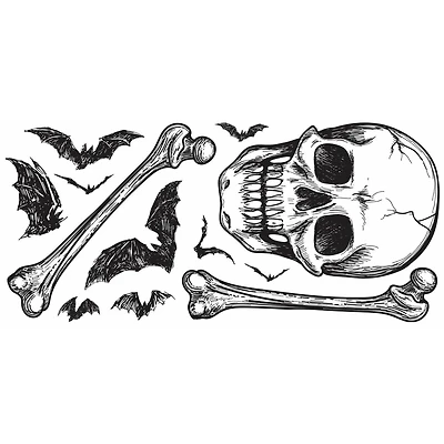 RoomMates Skull Glow In The Dark Peel & Stick Giant Wall Decal