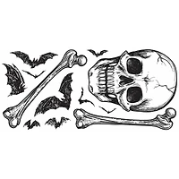 RoomMates Skull Glow In The Dark Peel & Stick Giant Wall Decal