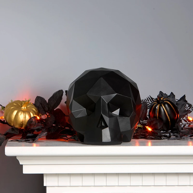 6" Black Origami Skull Tabletop Figurine