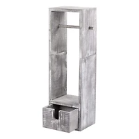 Rustic White Toilet Paper Dispenser with Storage & Drawer