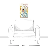 Spring Peacock Teak Hanging Canvas Art