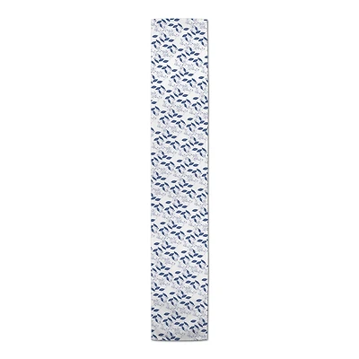 Blue Painted Flowers Indoor/Outdoor Table Runner
