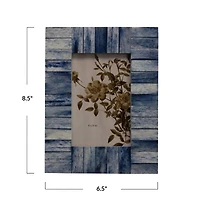 Hello Honey® Blue Wood & Bone 4" x 6" Photo Frame
