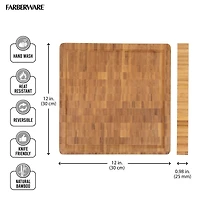 Farberware 12" End Grain Acacia Bamboo Cutting Board
