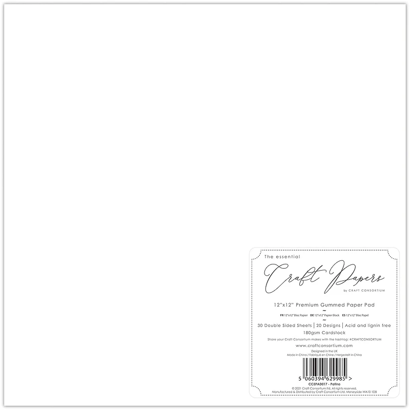 Craft Consortium Patina Double-Sided Paper Pad, 12" x 12"