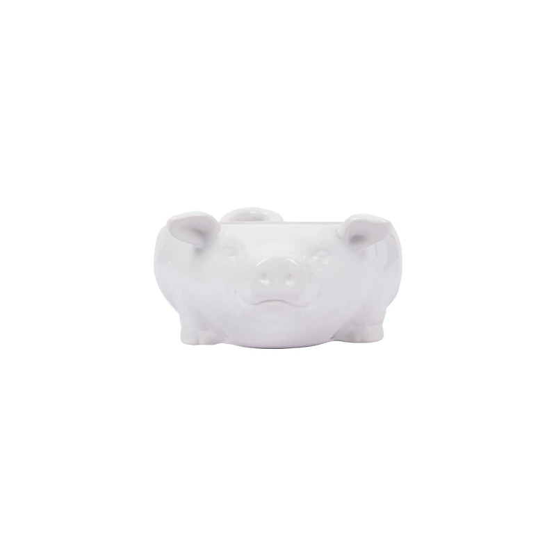 Hello Honey® 12.5" White Ceramic Pig Shaped Bowl