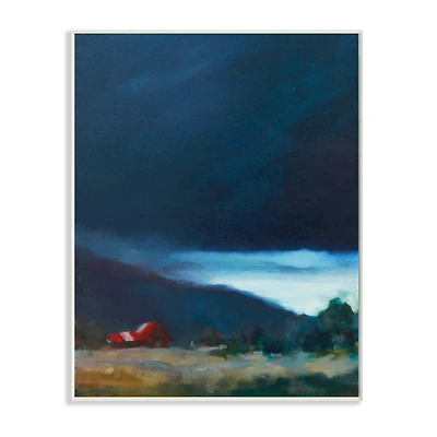 Stupell Industries Storm Clouds over Countryside Cottage Landscape Wall Plaque