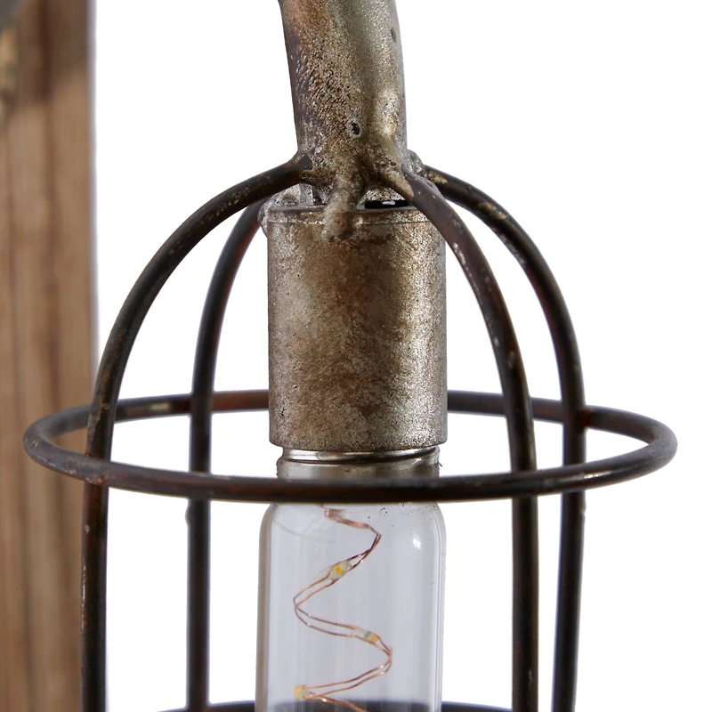 15" Brown Iron Industrial LED Wall Sconce