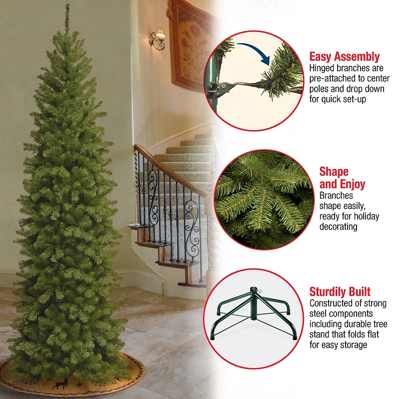 9ft. Unlit North Valley™ Spruce Pencil Slim Artificial Christmas Tree