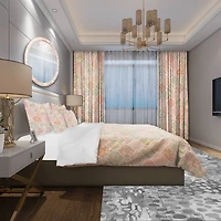 Designart 'Patchwork Pattern with Flowers' Patterned Bedding Set