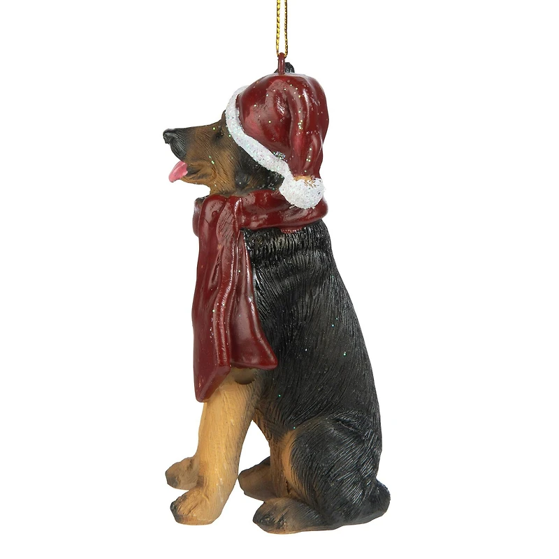 3.5" German Shepard Holiday Dog Ornament