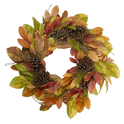 26" Leaves & Berries Twig Thanksgiving Wreath 
