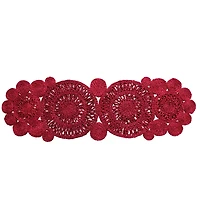 Hello Honey® 46" Red Hand-Woven Jute Table Runner