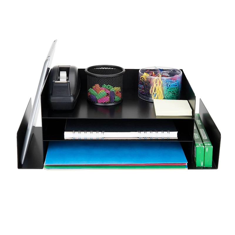 Mind Reader Black Tiered Letter Tray