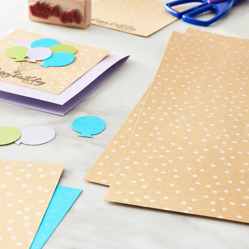 White Dot Kraft Cardstock Paper by Recollections™, 12" x 12"