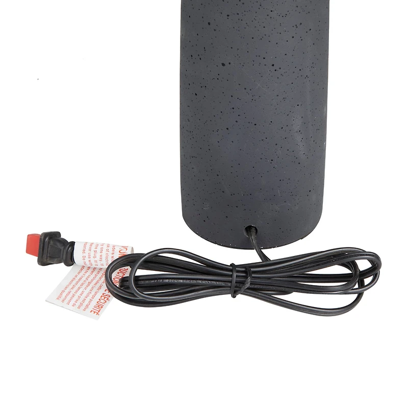 Brown Cement Modern Table Lamp, 23" x 14" x 14"