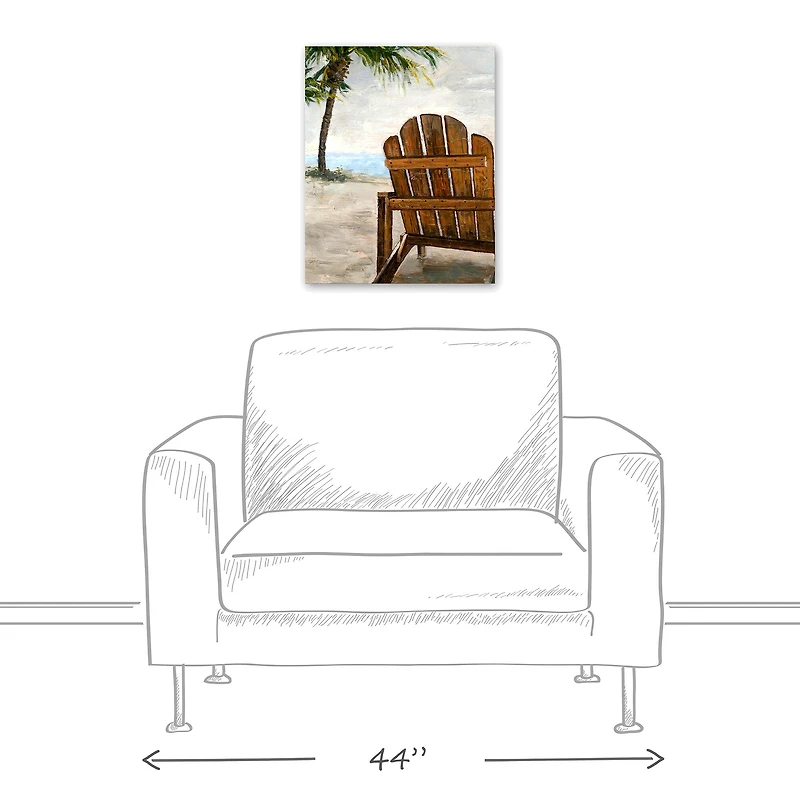 Beach Chair 16" x 20" Canvas Wall Art