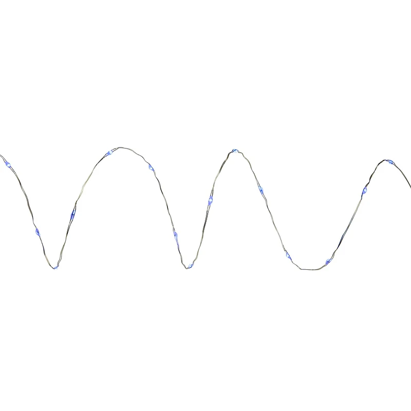 100ct Blue LED Micro Fairy Lights  16ft Copper Wire