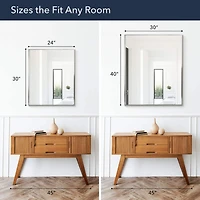 Head West Brushed Nickel Rectangular Framed Accent Vanity Mirror