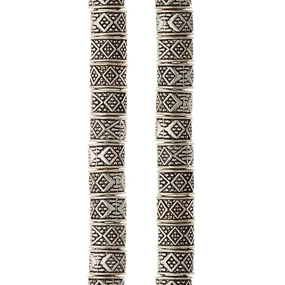 Silver Plated Carved Rondelle Beads, 8mm by Bead Landing™
