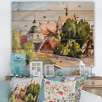 Designart - View of Old Polish City In Nature