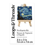 3" x 3" Starry Night Needlepoint Kit with Easel by Loops & Threads®