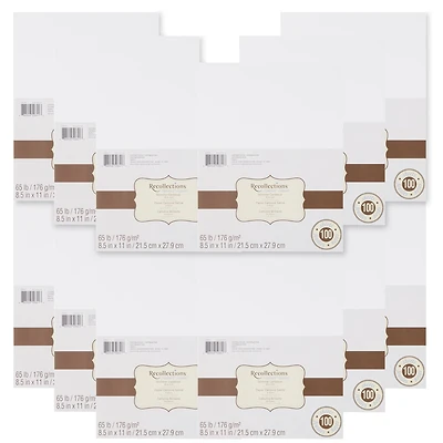 12 Packs: 100 ct. (1,200 total) White Gold 8.5" x 11" Shimmer Cardstock Paper by Recollections™