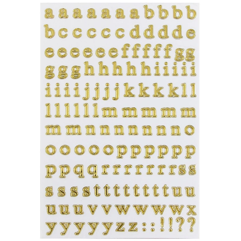 JAM Paper Gold Upper & Lower Case Alphabet Letter Stickers